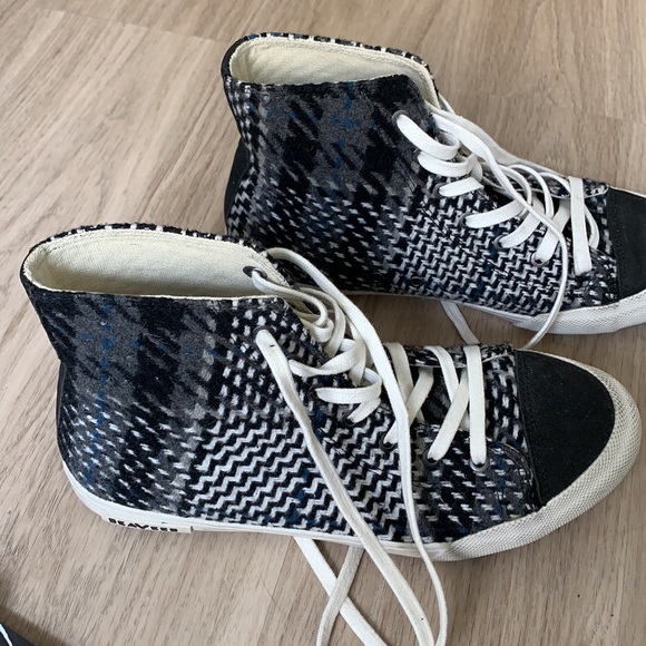SeaVees Checked Print High Top Sneakers - Picture 2 of 7